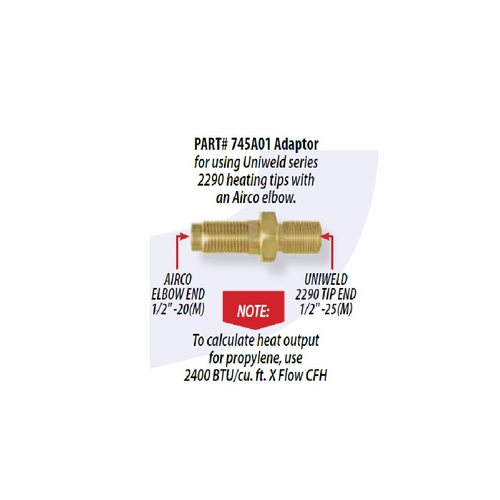 UNIWELD 745A01 / UPC 31406 Adaptor 1/2 inch -20 M - 1/2 inch -25 M MINIMUM ORDER 1