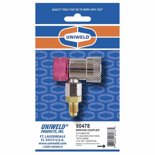 UNIWELD 90478 R134a MANUAL SERVICE COUPLER (HIGH) 1/4 inch  M.F. UPC 90478