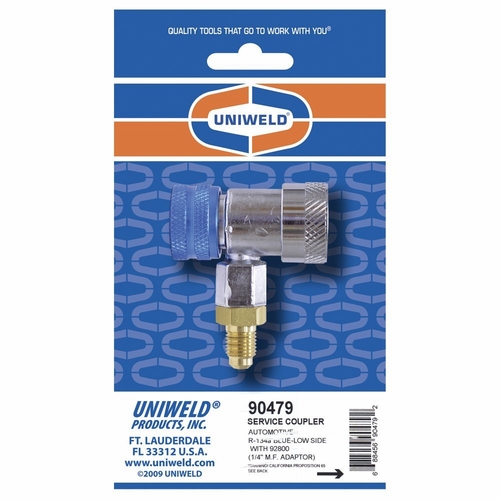 Uniweld 90479 R134A Manual Service Coupler (Low) 1/4 Inch  M.F. Upc 90479