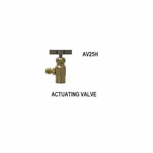 UNIWELD AV25H ACTUATING VALVE, (7/16 inch -27) CYlNDr CONN. AND  1/4 inch  MF OUTLET WITH SAFETY CHE