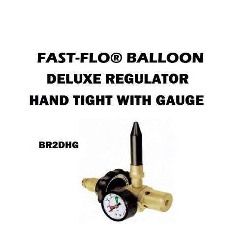 UNIWELD BR2DHG / UPC 14205 Fast-Flo Deluxe Balloon Regulator Hand Tight w/Gauge MINIMUM ORDER 1