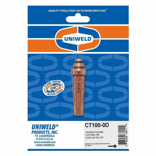 Uniweld Ct100-1D Centurion-Oxyacetylene Tip, Cuts Up To 1 Inch  - D-Pkg. Upc 38012