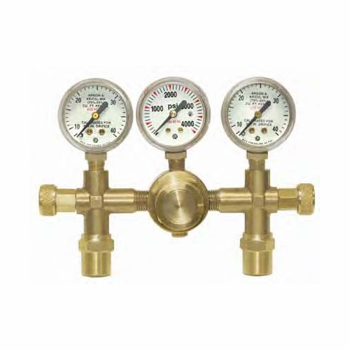 Uniweld Deg14 / Upc 12650 Two Gas Calibration Dual Flowgauge Regulator Argon And Argon/Co2 Mix 10-40