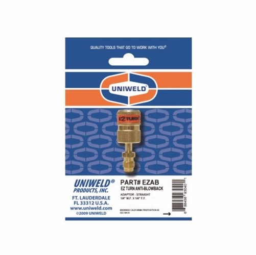 UNIWELD EZAB EZ TURN ANTI-BLOWBACK ADAPTOR, 1/4 inch M.F. X 1/4 inch F.F., STRAIGHT