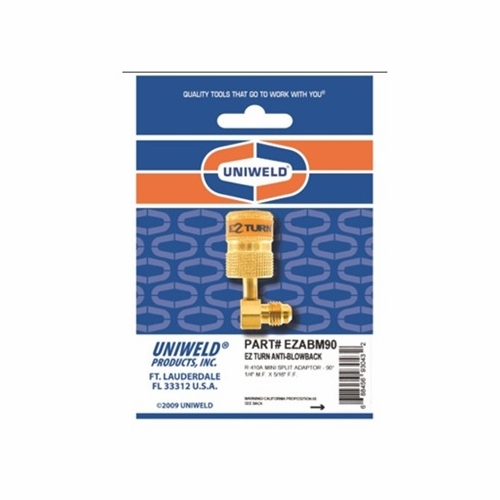 UNIWELD EZABM90 EZ TURN ANTI-BLOWBACK R410A MINI SPLIT ADAPT, 1/4 inch M.F. X 5/16 inch (1/2 inch