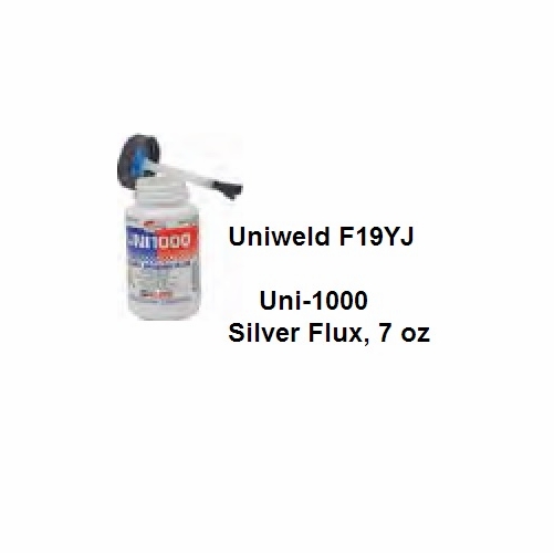 UNIWELD F19YJ UNI-1000 SILVER BRAZING FLUX - 7 OZ. BOTTLE w/BRUSH CAP UPC 61281