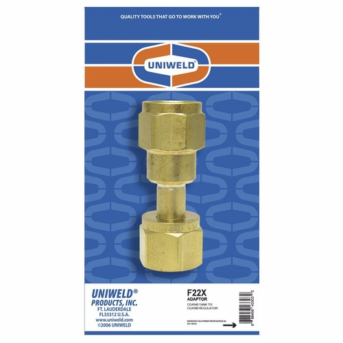 Uniweld F22X Adaptor, Cga540 Cylinder To Cga580 Regulator Upc 43303