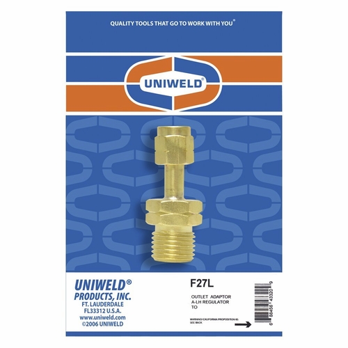 UNIWELD F27L ADAPTOR, A-LH REGULATOR TO B-LH HOSE NUT UPC 43320