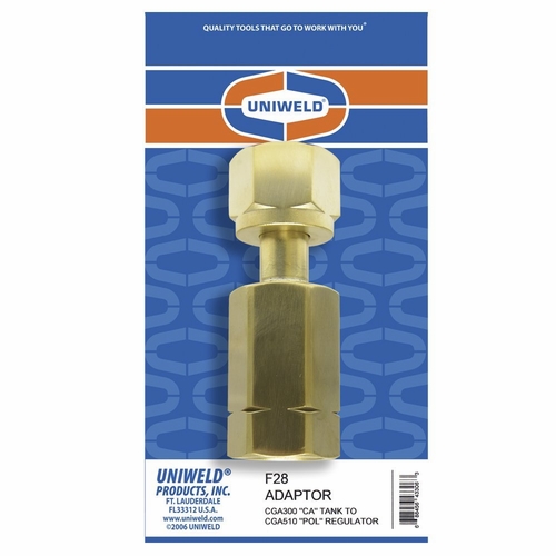 Uniweld F28 Adaptor, Cga300 Cylinder To Cga510 Regulator Upc 43306