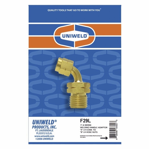 UNIWELD F29L ADAPTOR, A-LH HANDLE TO B-LH HOSE NUT UPC 43322