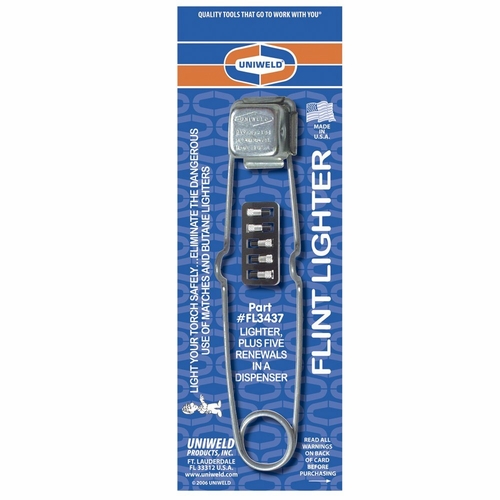 UNIWELD FL3437 / UPC 43403 Single Flint Lighter w/5 Single Flint Re als MINIMUM ORDER 1