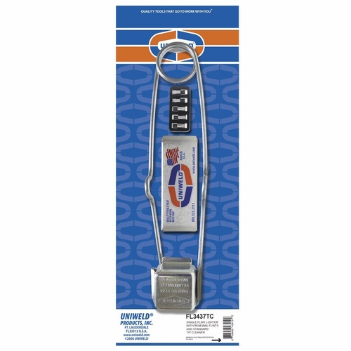 UNIWELD FL3437TC FLINT LIGHTER w/RE ALS AND TIP CLEANER  - (DISPLAY PKG.) UPC 43419