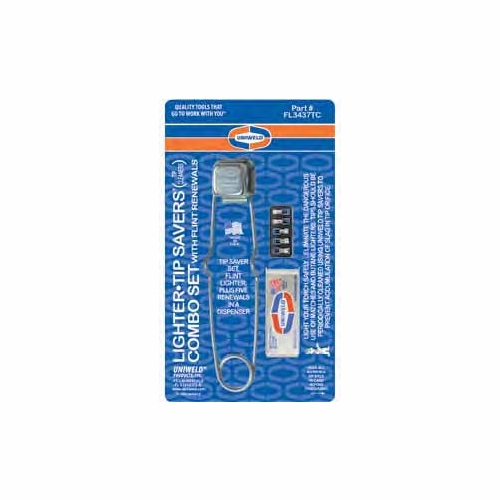 UNIWELD FL3536TC / UPC 43420 Triple Flint Lighter w/Triple Flint Re al and Standard Tip Cleaner Se
