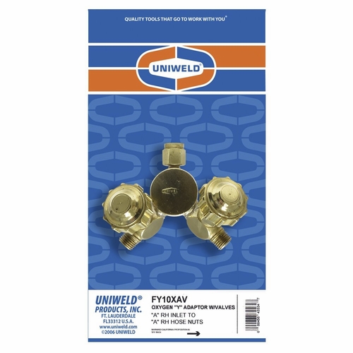 UNIWELD FY10XAV Y- HOSE ADAPTOR w/VALVE, A-RH UPC 43334