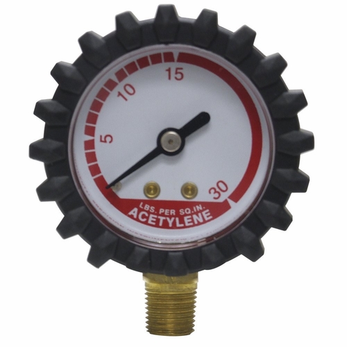 UNIWELD G15D 1.5 inch 30 PSI (Red Line) RED STEEL, B.M. GAUGE WITH RUBBER BOOT UPC 54101