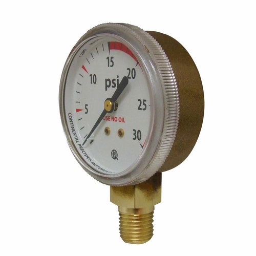 UNIWELD G20 / UPC 54125 1.5 inch Gauge 1/8 inch NPT BM 15 PSI Gold Steel Case MINIMUM ORDER 100