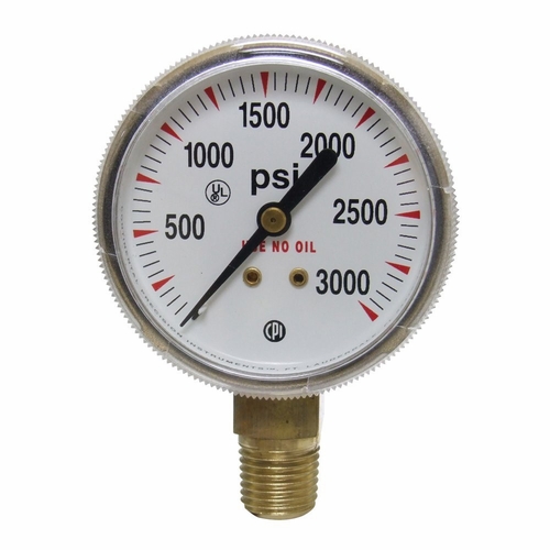 Uniweld G3Sd / Upc 54225 2 Inch  Gauge 1/4 Inch  Npt Bm 3000 Psi Gold Steel Case Display Card Minimu