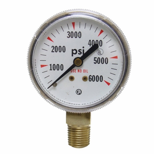 Uniweld G46 / Upc 54616 2.5 Inch  Gauge 1/4 Inch  Npt Bm 6000 Psi Brass Case Minimum Order 50