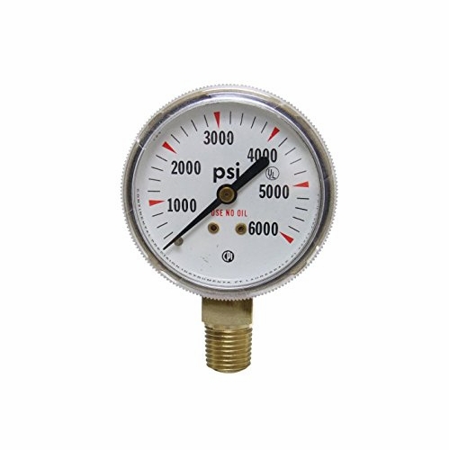 Uniweld G46D 2.5 Inch  6000 Psi Brass, B.M. Gauge Upc 54311