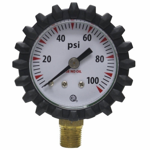 UNIWELD G49D 1.5 inch 100 PSI GREEN STEEL, B.M. GAUGE WITH RUBBER BOOT UPC 54103