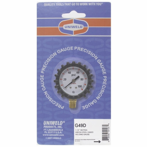 Uniweld G49D / Upc 54103 1.5 Inch Gauge 1/8 Inch Npt Bm 100 Psi Green Steel Case Display Cart Mini