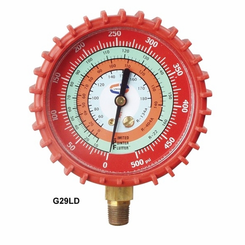 Uniweld G529Ld-6 2.5 Inch Red/High Pressure Lpf Gauge W/Boot, (Psi-Kpa-Øc) (R410A/R22/R404A) Upc 53