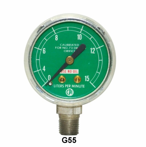 UNIWELD G55D 1.5 inch  15 LPM CHROME B.M. CALIBRATED FOR 73 DR. MEDICAL GAUGE UPC 54106