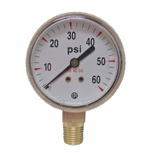 Uniweld G5S 2 Inch  60 Psi Gold Steel, B.M. Gauge Upc 54509