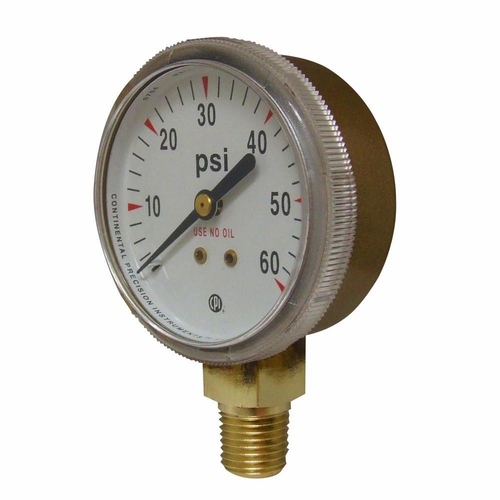 UNIWELD G5S / UPC 54509 2 inch Gauge 1/4 inch NPT BM 60 PSI Gold Steel Case MINIMUM ORDER 50