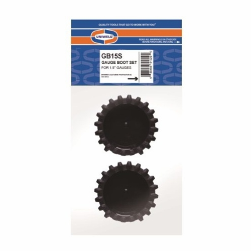 Uniweld Gb15S 1.5 Inch Gauge Boot Sets, (2) Black Upc 51029