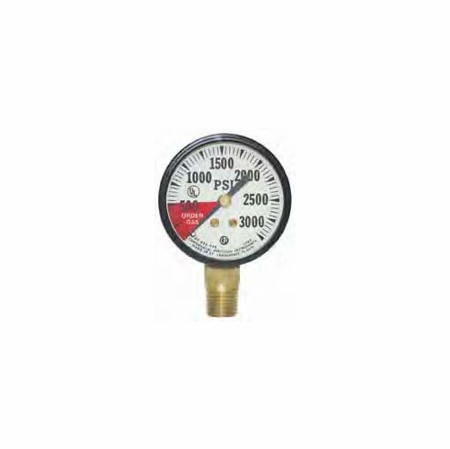 UNIWELD GS241 / UPC 51241 2 inch HP CO2 Gauge 1/4 inch NPT BM 3000 PSI Black Steel Case RHT MINIMU