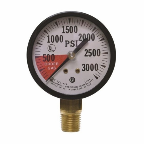 UNIWELD GS242 2 inch 3000 PSI HIGH PRESSURE CO2 GAUGE BLACK STEEL, LHT, B.M. UPC 51242