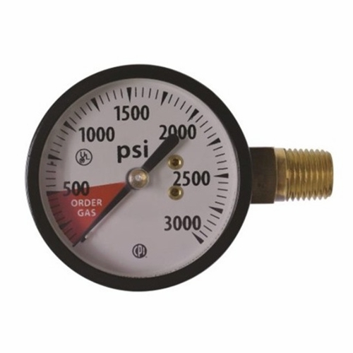 UNIWELD GS244  2 inch  3000 PSI HIGH PRESSURE CO2 GAUGE BLACK STEEL, LHT, S.M.  UPC 51244