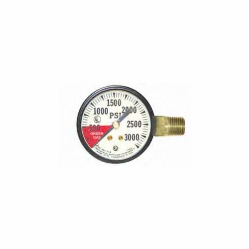 UNIWELD GS244 / UPC 51244 2 inch  HP CO2 Gauge 1/4 inch  NPT Side Mount 3000 PSI Black Steel Case LH