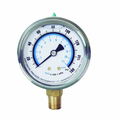 UNIWELD GSL311-3 2.5 inch LIQUID FILLED GAUGES, 0-30 PSI/BAR UPC 69108