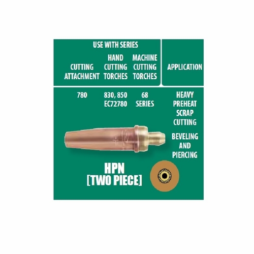UNIWELD HPN-3D / UPC 33562 2 Piece Natural Gas/Propane Cutting Tip number 3 Display Card MINIMUM ORD