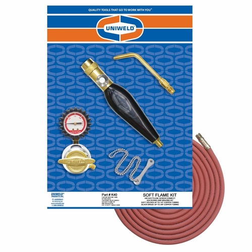 UNIWELD K40 MC-AIR/ACETYLENE SOFT FLAME KIT w/TH9 - SC UPC 89102