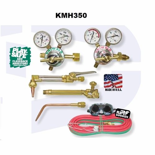 Uniweld Kmh350Fb / Upc 82193 All American Ii Med Duty Cutting And Welding Outfit W/Fb Arrestors Cga5
