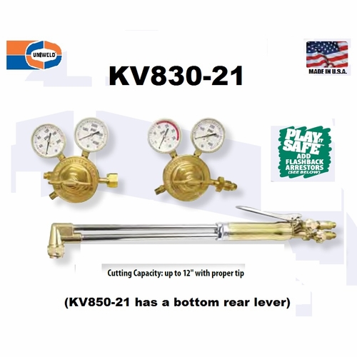 Uniweld Kv850-21-1Fb / Upc 80261 Professional Hvy Duty Cutting And Welding Outfit W/Fb Arrestors Cga