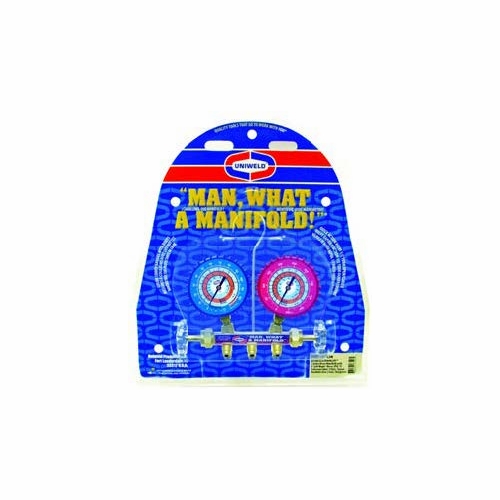 Uniweld Qal3Sma 2-V Brass Manifold, Lpf, 3 Ft. Soft Magic Anti-Blowback Hoses Upc 48101