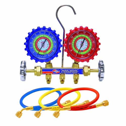Uniweld Qal5Sma-6 2-V Brass Manifold, Lpf  (Psi-Kpa-c), 5 Ft. Soft Magic Anti-Blow Hoses Upc 48124
