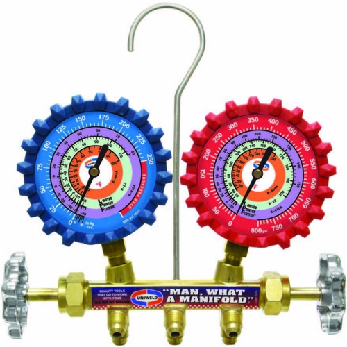 Uniweld Qs4L-6 2-V Brass Manifold, Lpf (Psi-Kpa-C) (No Hoses) Upc 47505