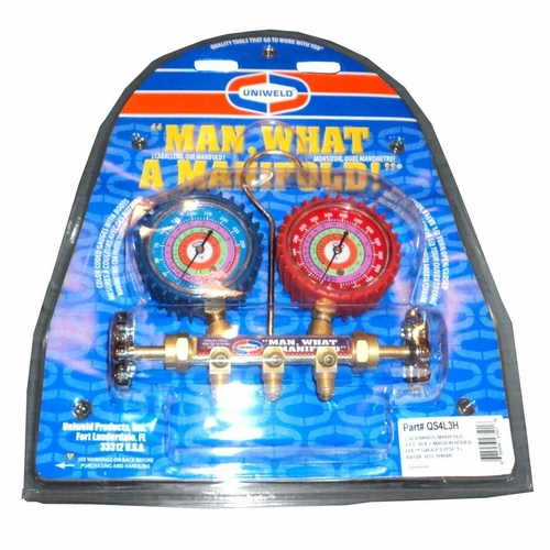 Uniweld Qs4L3H 2-V Brass Manifold, Lpf, 3 Ft. Soft Magic Barrier Hoses Upc 47501