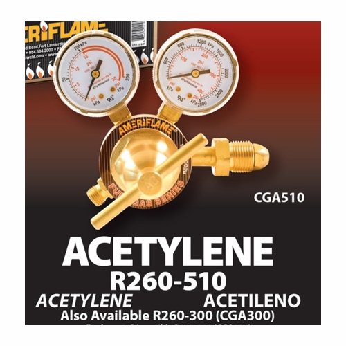 UNIWELD R260-510 Medium Duty Acetylene Regulator, CGA510