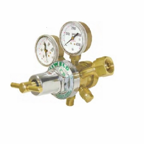 Uniweld Rht8017 / Upc 11110 Med Duty 2 Stage Regulator W/2 Inch  Gauges Hydrogen 5-125 Psig   Inch B
