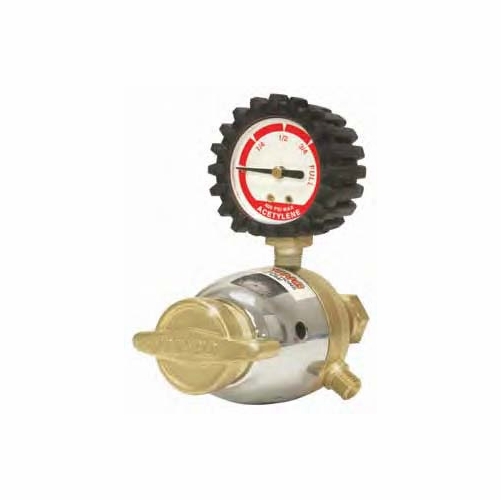 Uniweld Rmc / Upc 12006 Lt Duty 1 Stage Regulator Acetylene W/Gauge Boot 2-15 Psig  Inch A Inch  Lh