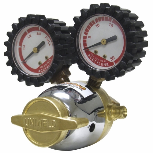 UNIWELD RMC100 CENTURION ACETYLENE REGULATOR inch MC inch TANK, (2) GAUGE, A-CONNECT UPC 14102
