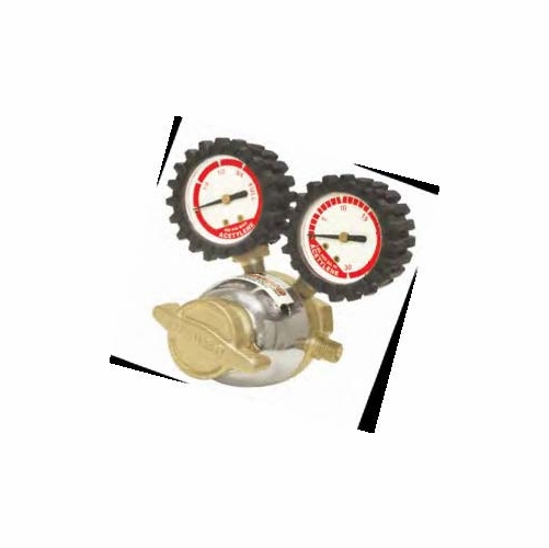 UNIWELD RMC2 / UPC 12007 Lt Duty 1 Stage Regulator Acetylene w/Gauge Boots 2-15 PSIG inch A inch L