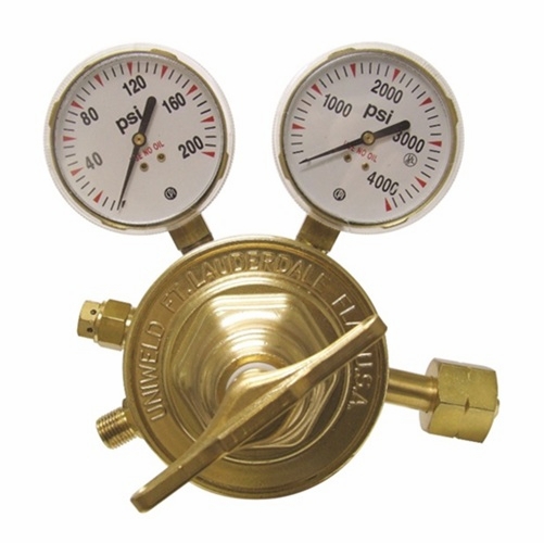 UNIWELD RV8017  Heavy Duty 1 Stage Regulator  Hydrogen 5-125 PSIG  B LH CGA350 UPC 10021