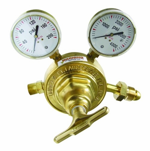 UNIWELD RVT8015 Hvy Duty 2 Stage Regulator Nitrogen 5-125 PSIG 5/8 inch -18 RH CGA580 UPC 10108